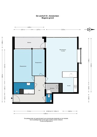 Floor plan - De Lierhof 33+PP, 1059 WC Amsterdam 